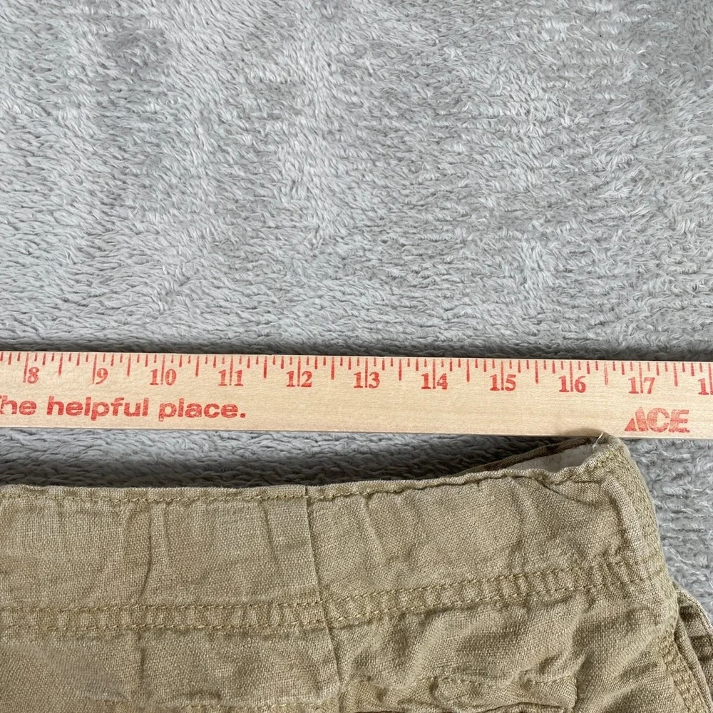 Banana Republic Shorts Mens 33 Khaki Linen Cotton Blend Drawstring Casual Beach